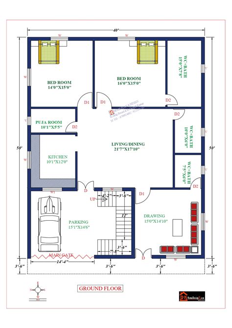 40x50 house plans with loft